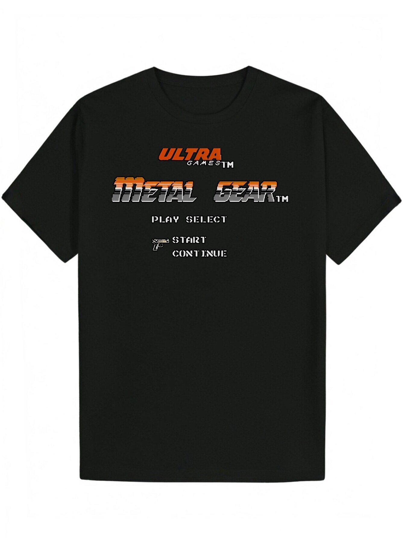 Men's Ultra Metal Gear Graphic - Black Crew Neck T-Shirt, Game Design, Essential, Summer Casual Wear Bold Print T-Shirt | Polyester fabric, Fashi