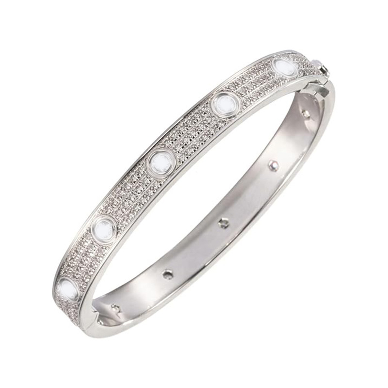 Classic Moissanite Bangle Bracelet 925 Sterling Silver Full Moissanite Diamond Bangles for Gifts