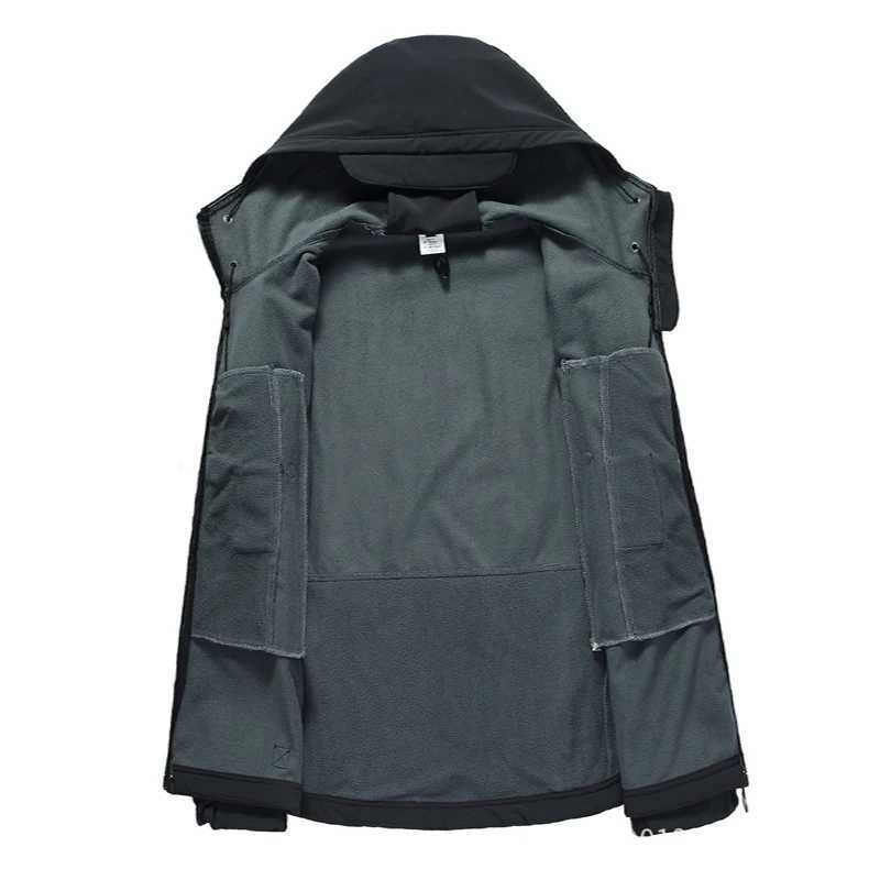 Mens Winter Fleece Sharkskin Tactical Outdoor Jackets Camping Hiking Trekking Hunting Fishing Climbing Cargo Hoodie Coat Z250802