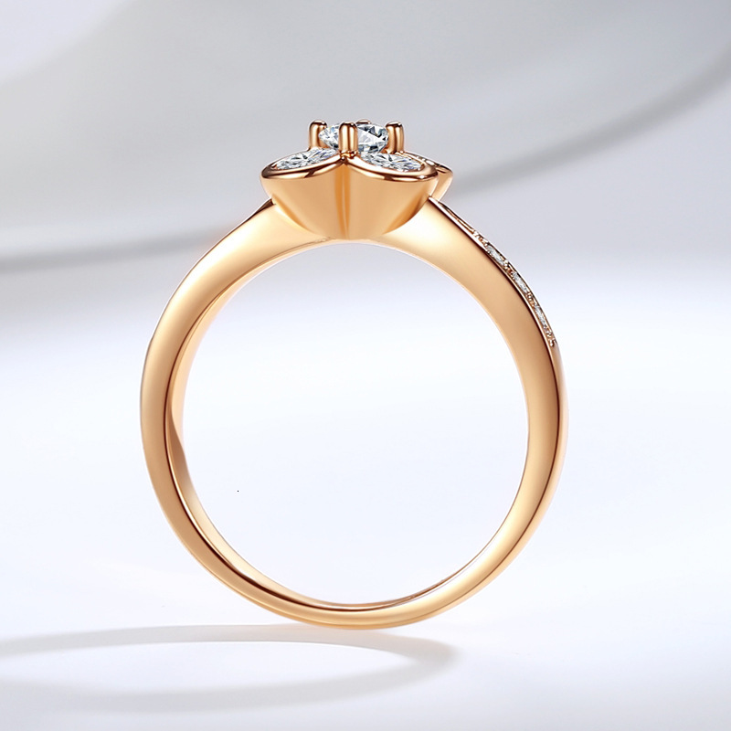 S925 Silver Designer Jewelry Women's Wedding Ring New Classic European And American Fashion Four-leaf Clover Moissanite Diamond Ring