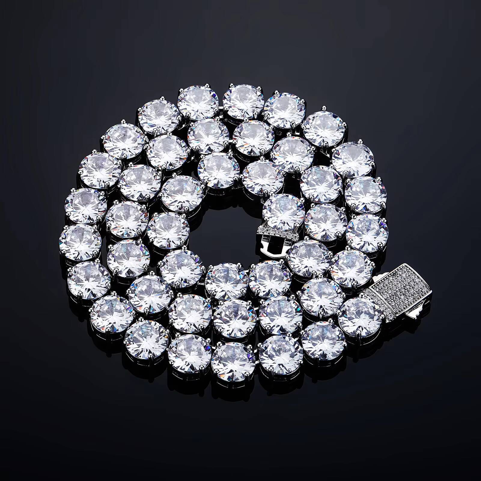 Wholesale Hip Hop Necklace 10mm Zircon Brass Diamond Tennis Chain Necklace