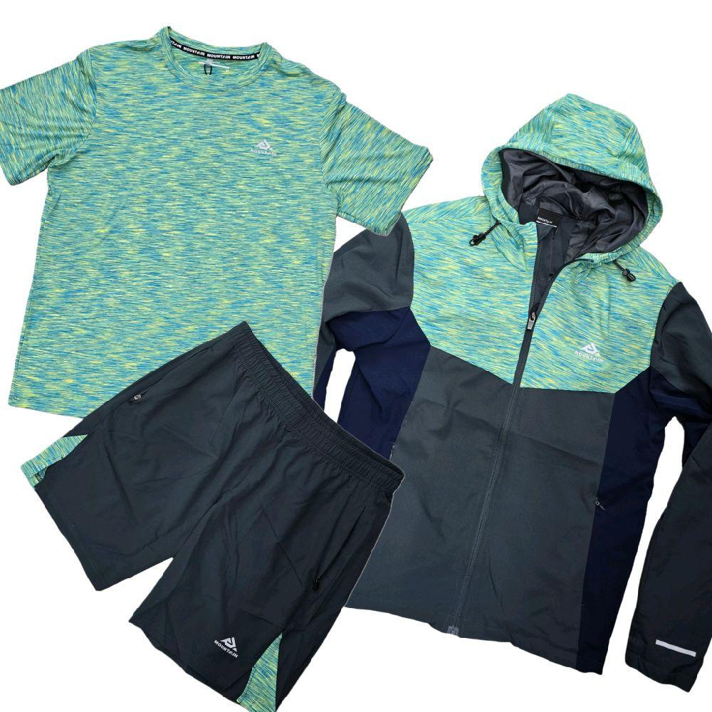 tracksuit set Mens fiess jogging suits running shirts shorts quick dry sportswear soccer jersey basketball gym t-shirt 3-piece set XS-5XL