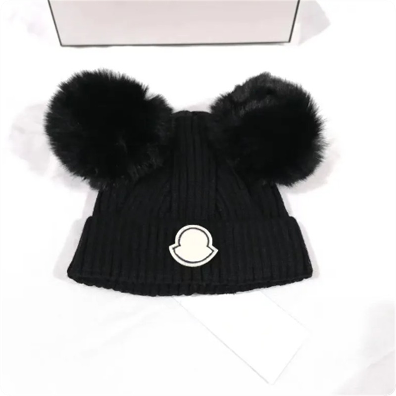 Luxury Designer Kids Beanies Autumn Winter Skull Cap Children Warm Knitted Caps Cute Balls Top Decoration For Newborn Baby Beanies Unisex Hats 1-5 years