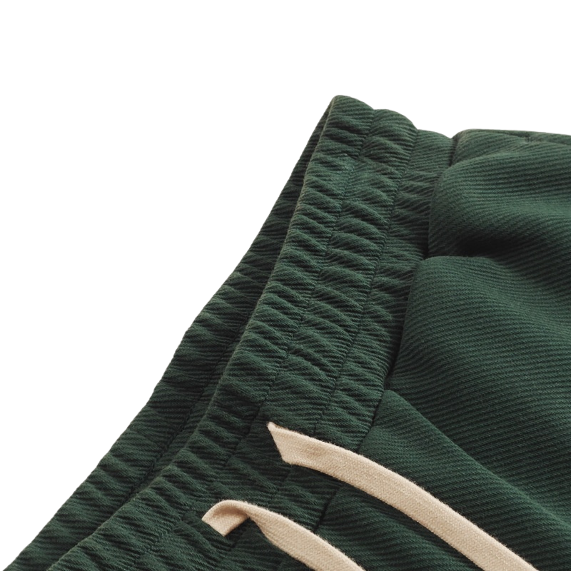 Men's Solid Color Striped Shorts with Elastic Waistband and Drawstring Pockets Can be customized