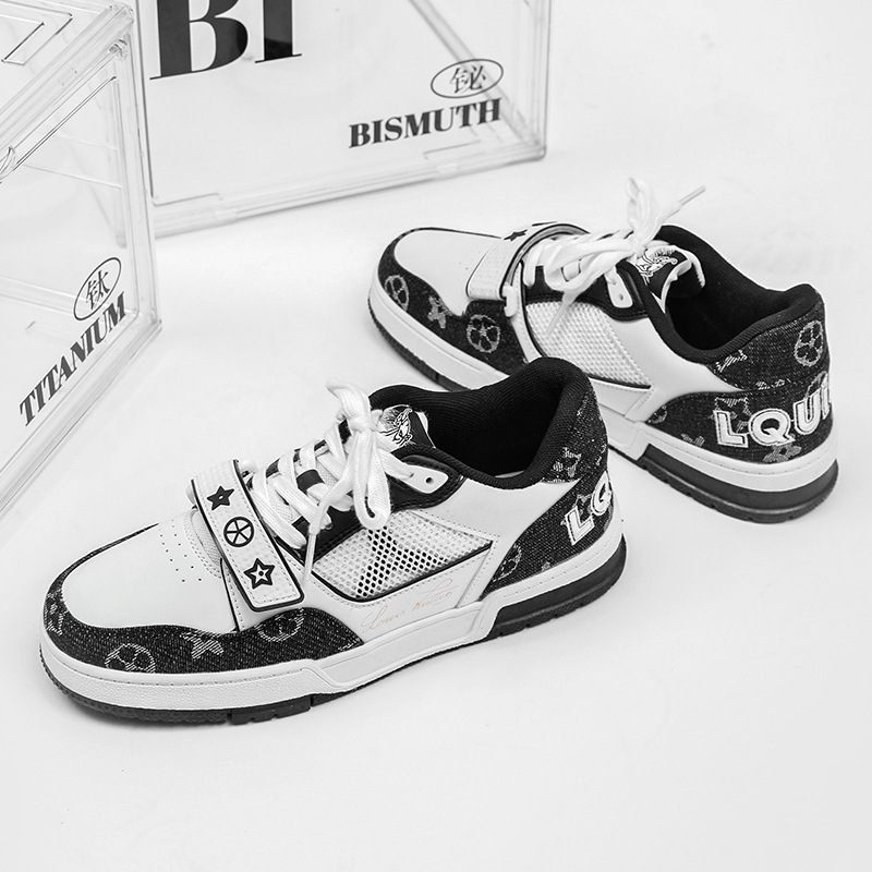 Designer Shoes Bestsellers, trendy ins, niche black and white patchwork sneakers, couple's versatile sports shoes, casual shoes, Free shipping
