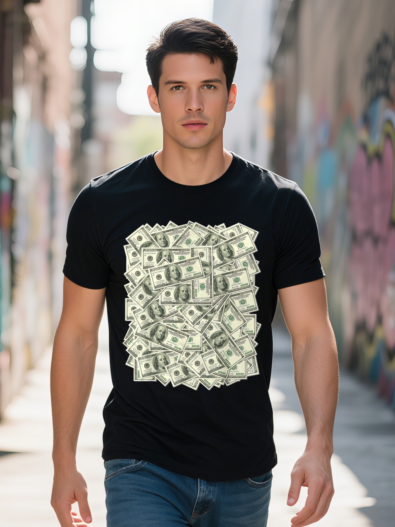 Funny Bill Graphic Tee for Men Cotton Casual Round Neck T Shirt with Short Sleeves is Washable