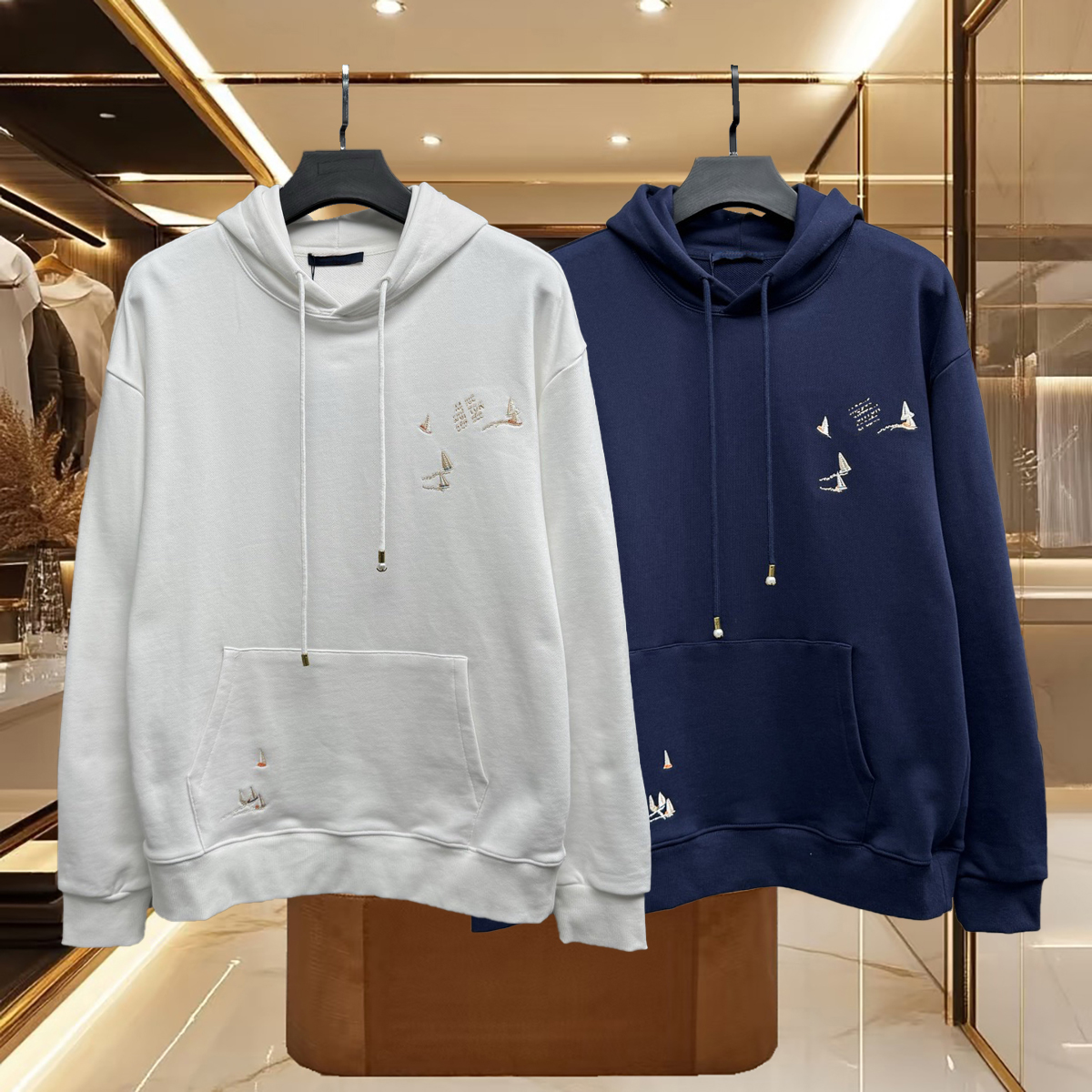 High Quality Designer Men's Hoodie, Letter Sailboat Embroidery, Men's Hoodie, Designer Hoodie Jacket Tracksuit Men Polo Veste Coat Fashionable Top, Street