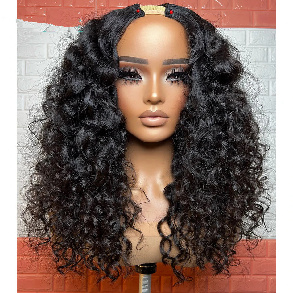 Indian Raw Wavy Hair 200 Density U Part Wigs for Black Women 1x4 Middle Open Cheap Hair Wigs V Shape Human Hair Wig Easy Install