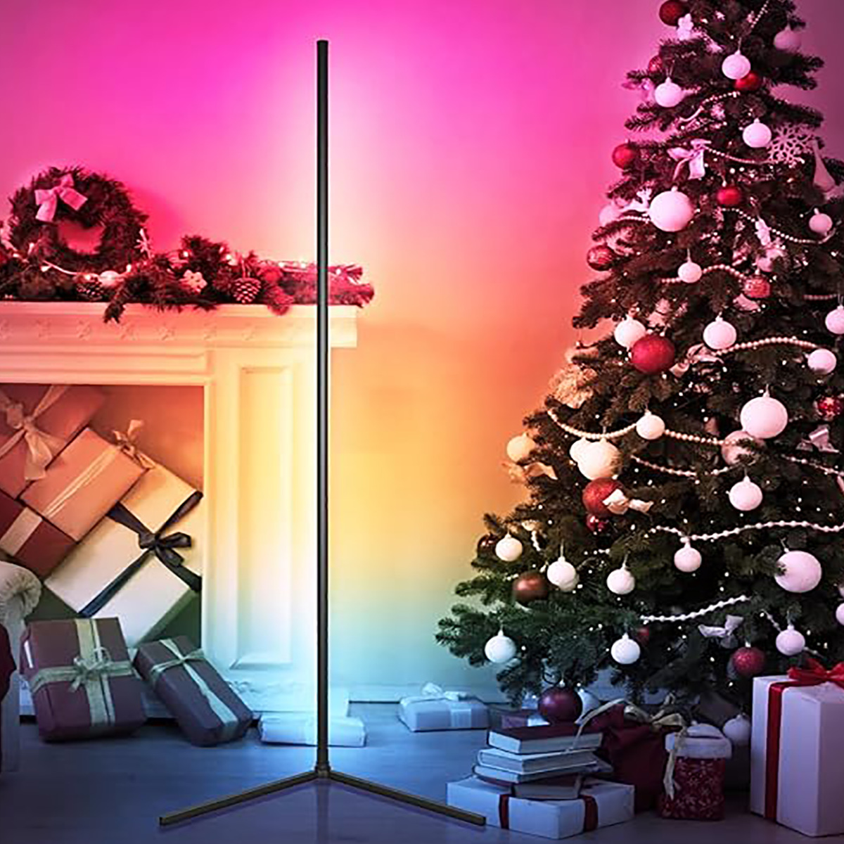 WiFi/Bluetooth Enabled Intelligent LED Standing Light Versatile Multi-Colored Accent for Living Areas & Game Zones-HCP025