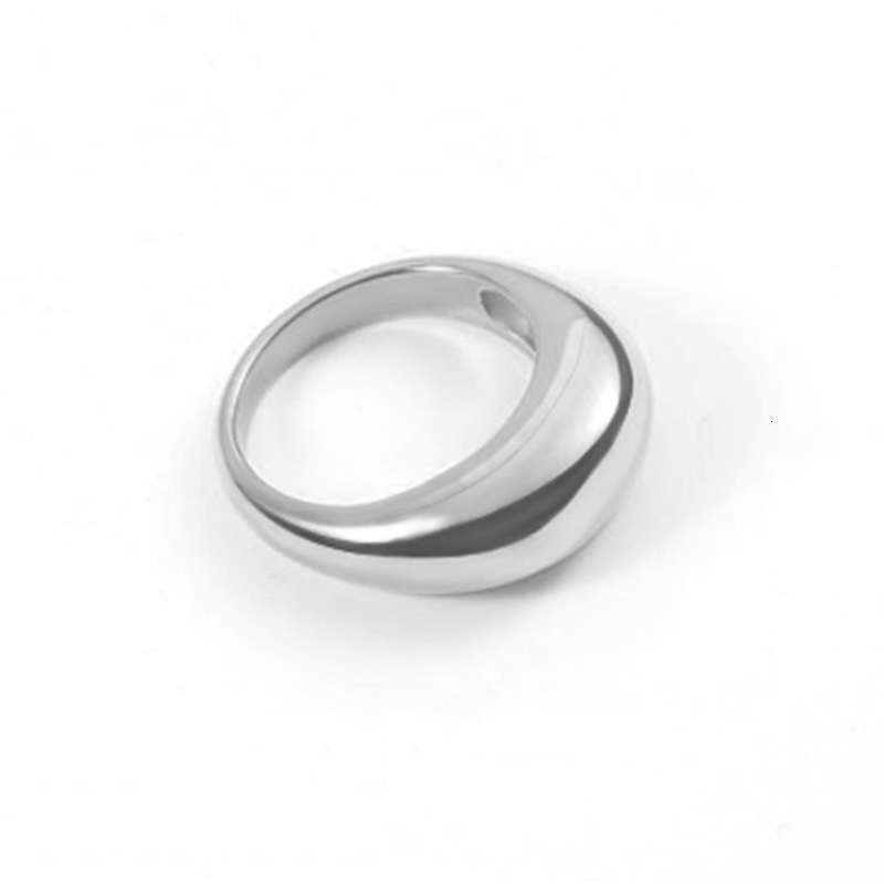 Cross-border New Product Designer Wedding Rings Gift Fashion Simple Women Alloy Geometric Smooth Shape Ring Jewelry Female Manufacturer Sale
