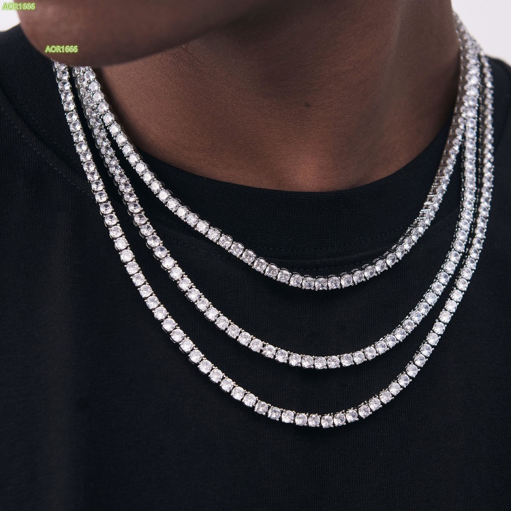 Round Brilliant Cut 0.8CT Rapper Custom Hand Made Jewelry Luxury Hiphop Fully Iced Out 6mm Moissanite Tennis Chain