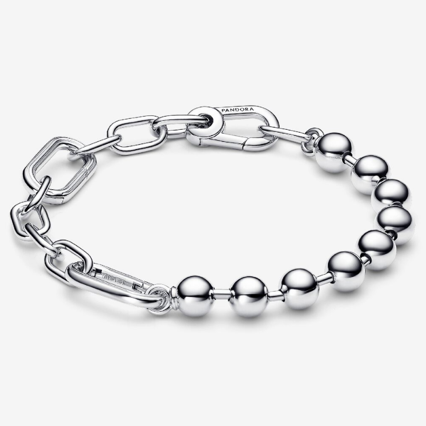 925 Sterling Silver ME Metal Bead Link Chain Bracelet Fit Charm DIY Making Jewelry Gift For Women
