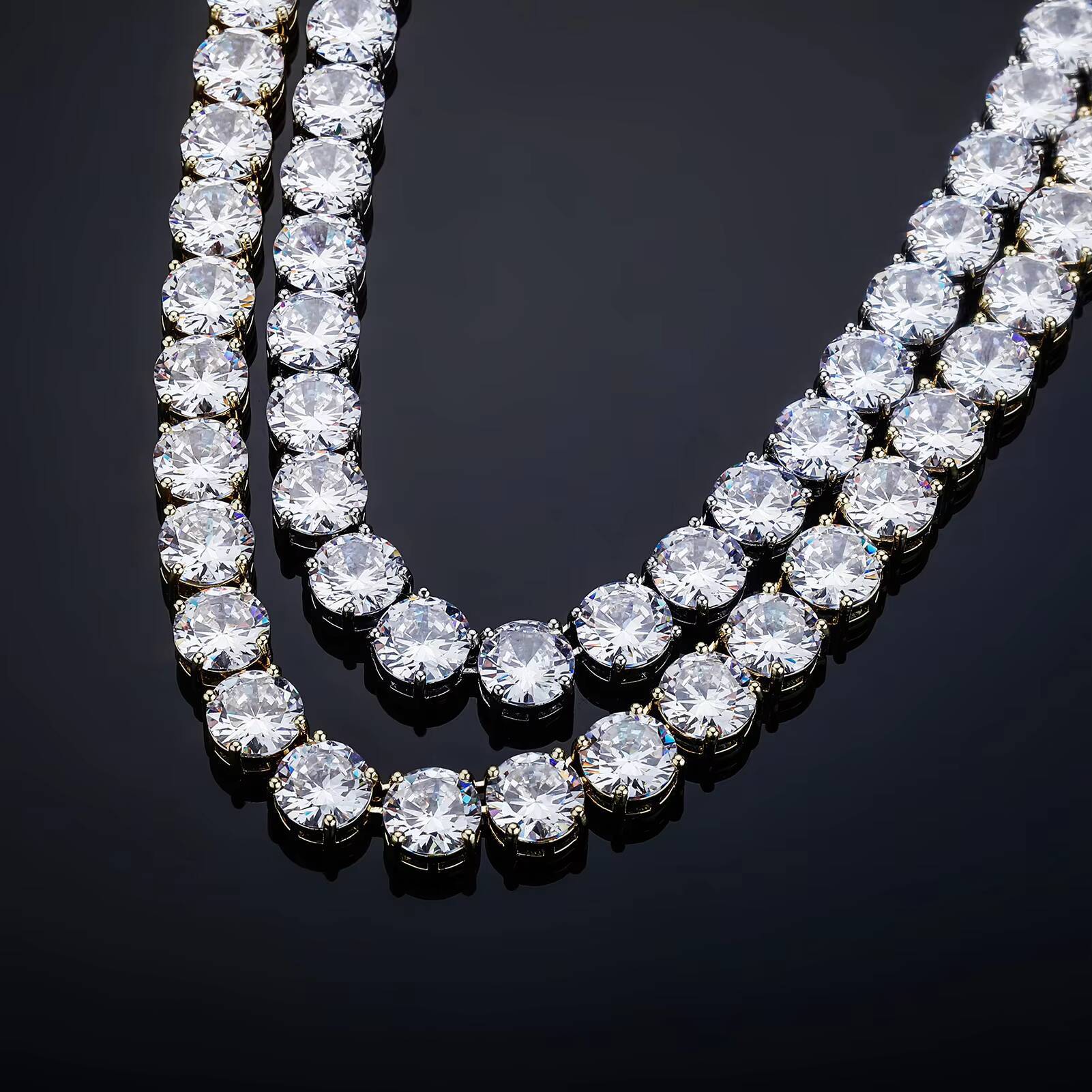 Wholesale Hip Hop Necklace 10mm Zircon Brass Diamond Tennis Chain Necklace