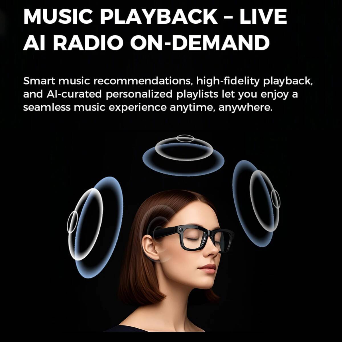 New Smart Glasses AI Translation Bluetooth Call 1080P HD Camera Music Headphones Outdoor Sports Fashion Sunglasses For Men Women Intelligent Glasses