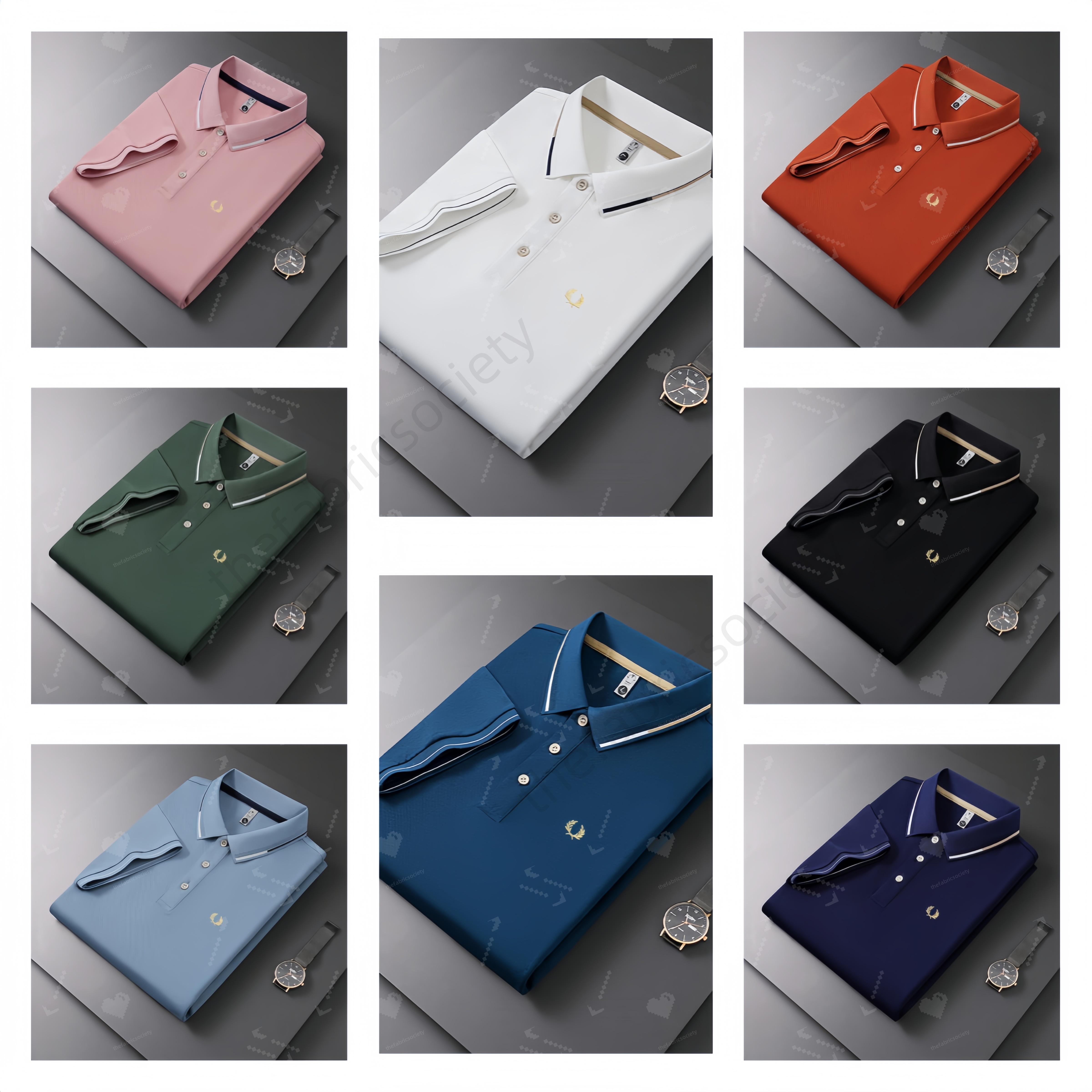 Men's Polos fredd pery Embroidered Polo Shirt Summer T-shirt Fashion Top Trend Casual Business eb