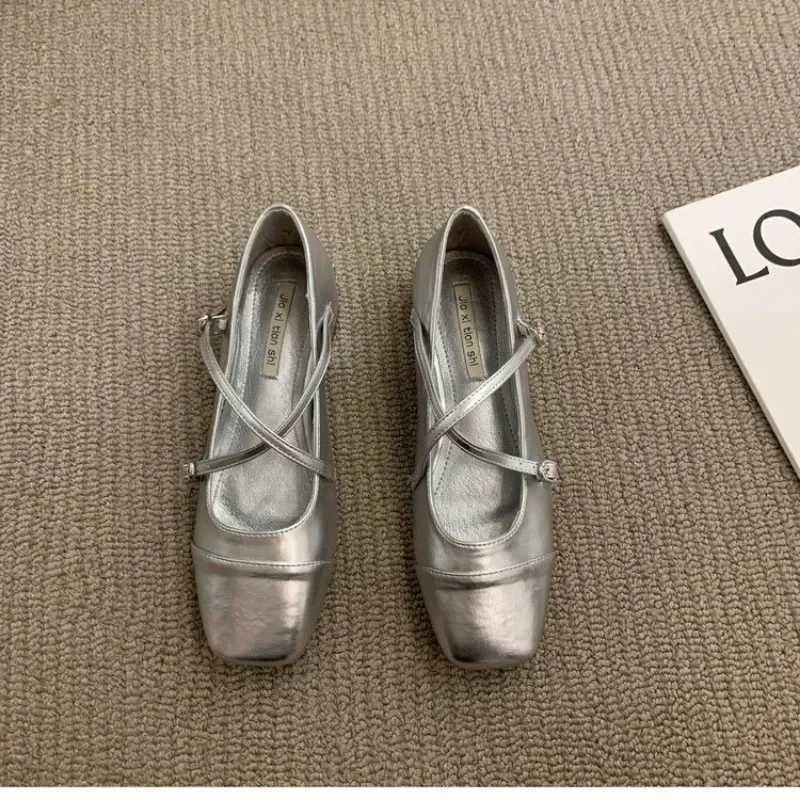 Shallow Mary Jane for Women Pumps Soft Comfort Medium Heeled Red Ballet Single Womens Shoes 2025 Style Y250802