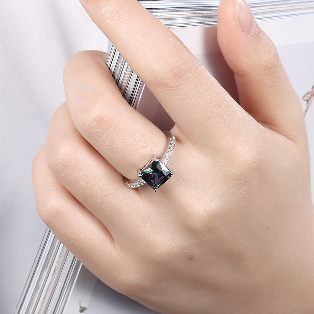2025 New Style Jewelry In Various Colors Fashionable Geometric Color Zircon Designer Jewelry Wedding Rings Simple And Individual Diamond Rings For Wom
