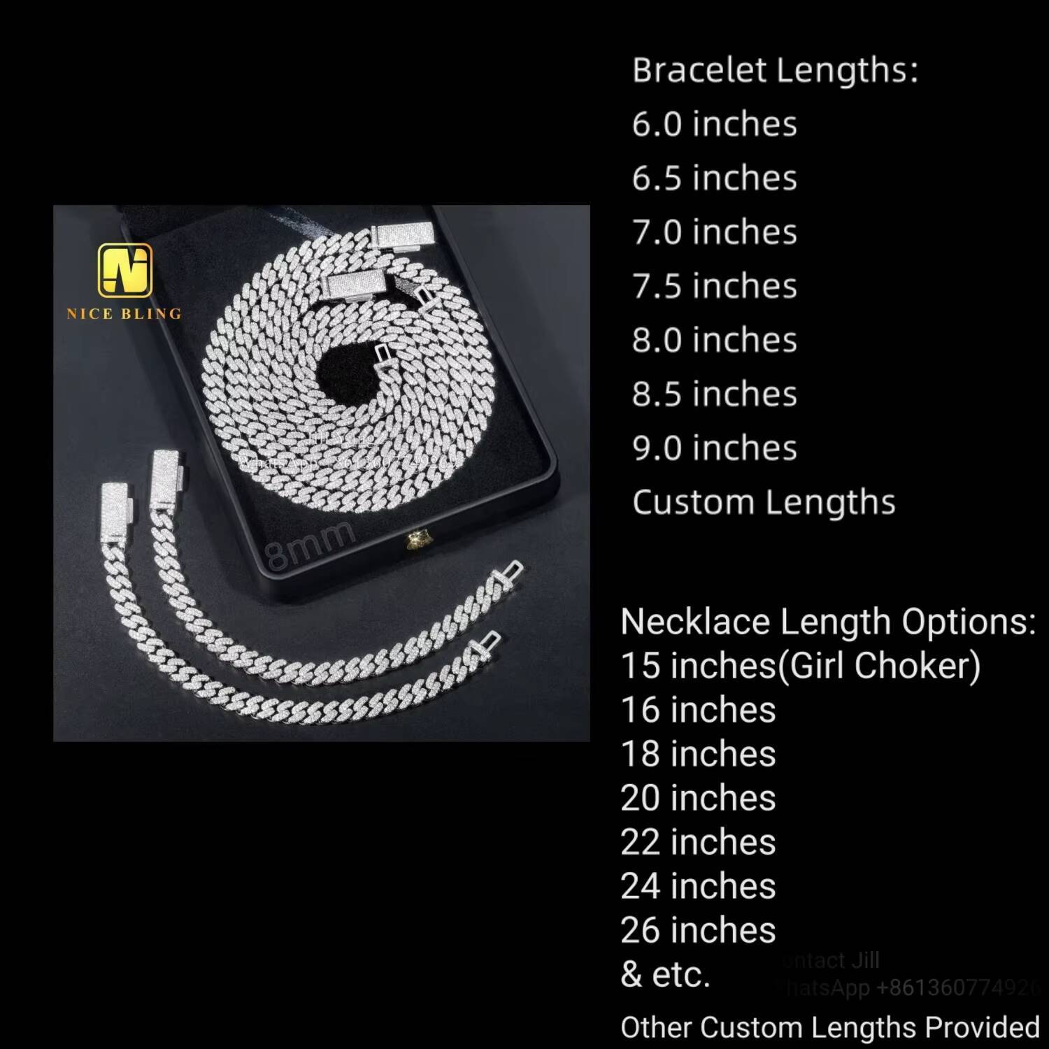 Affordable 8mm Moissanite Cuban Chain 18k Gold Plated Necklace 925 Sterling Silver Cuban Link Chain Moissanite Cuban Bracelet