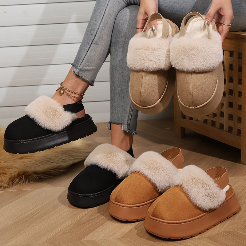 designers boots Slippers plus size Wearing snow boots women cotton slippers in winter with thick soles and plush insulation for warmth