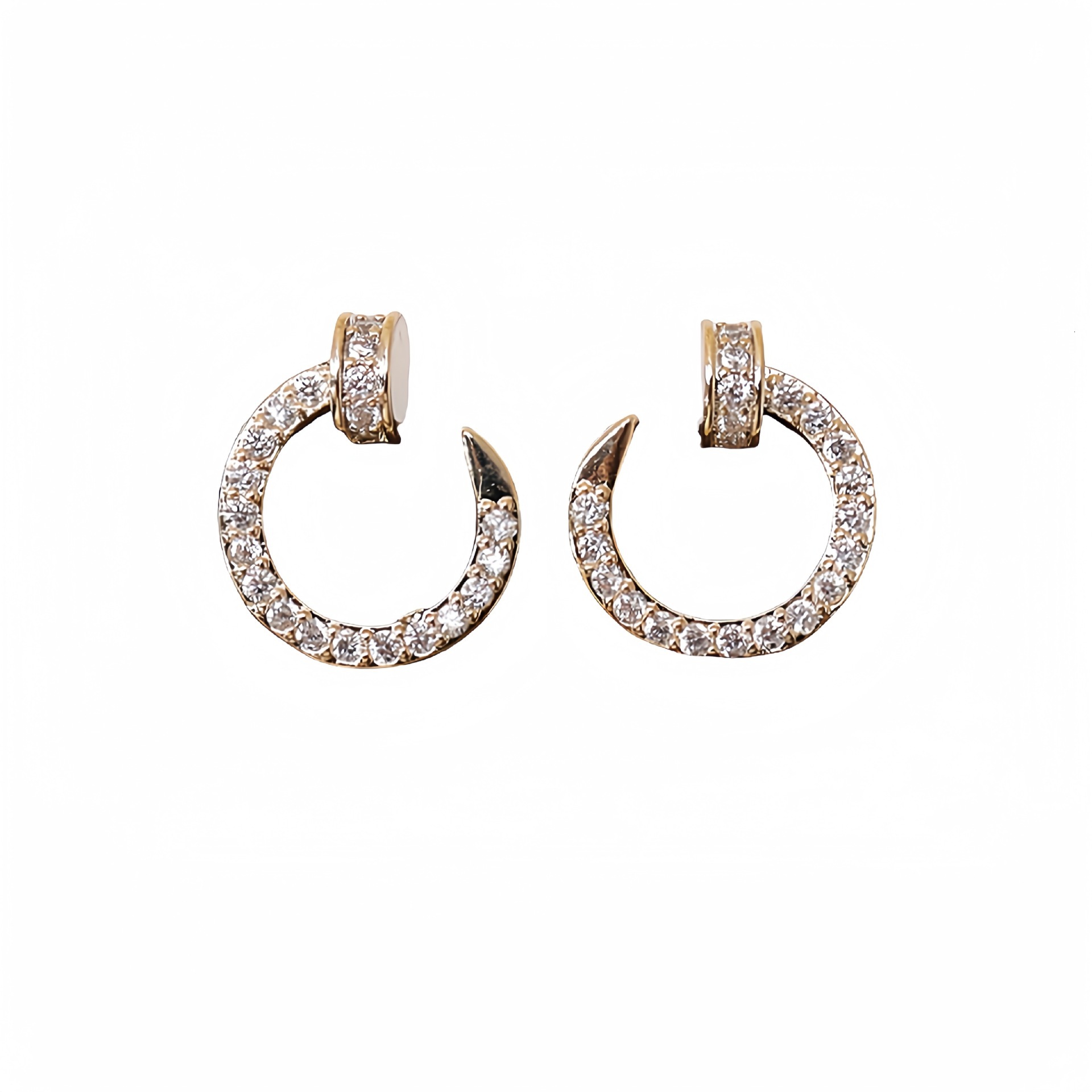 Free Shipping Designer Luxury Jewelry Round Simple Women's 925 Silver Ear Studs New Trend Niche Fashion Bright Diamond Earrings Accessories
