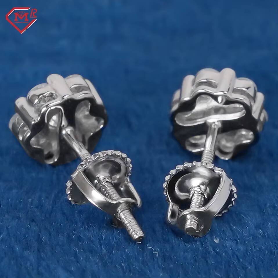 Wholesale Price Moissanite Earrings Men Sterling Silver 925 Custom Vvs Iced Out Moissanite Earrings