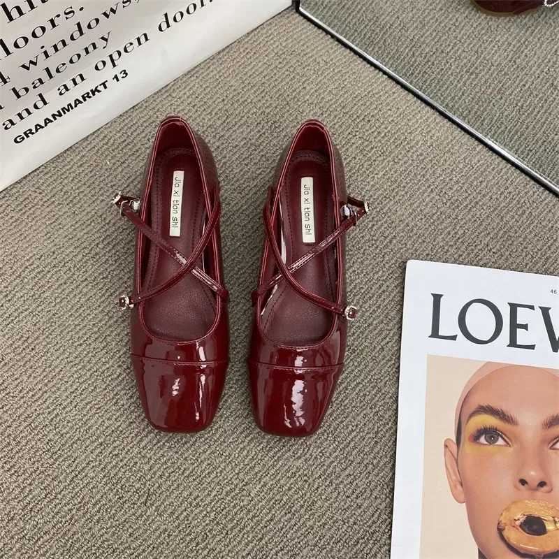 Shallow Mary Jane for Women Pumps Soft Comfort Medium Heeled Red Ballet Single Womens Shoes 2025 Style Y250802