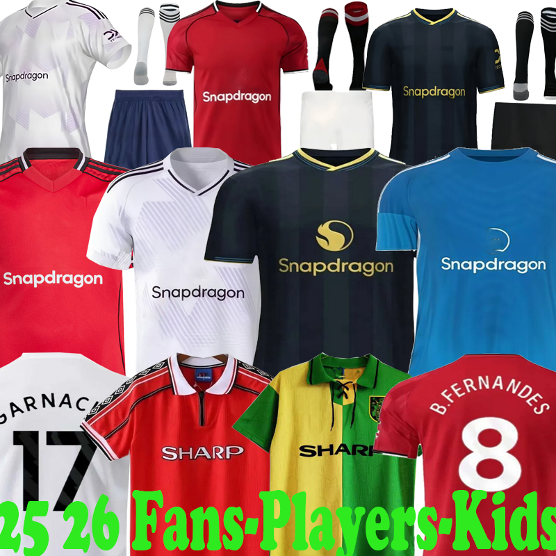 25 26 united manchesteer Soccer Jersey CUNHA HOJLUN MARTINEZ CASEMIRO UTD Retro Football Shirt Tracksuit men kids kit 2025 MAINOO ZIRKZEE Pre match icon