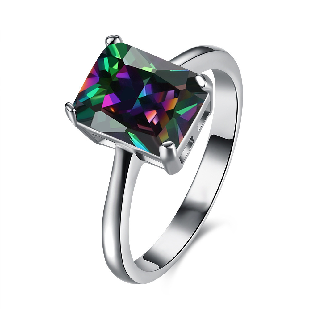 2025 New Style Jewelry In Various Colors Fashionable Geometric Color Zircon Designer Jewelry Wedding Rings Simple And Individual Diamond Rings For Wom