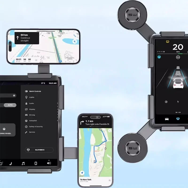 Magnetic Car Phone Holder for Tesla Model 3/Y/X/S Car Display Screen Side 360 Degree Rotation Car Mount for IPhone 12 13 14 15 250801