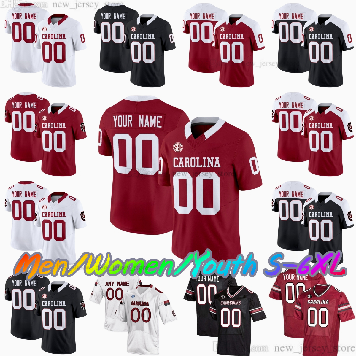 2025 Custom S-6XL South Carolina Gamecocks College Football Jersey 16 LaNorris Sellers 11 Davis Beville 27 Oscar Adaway III 6 Joshua Simon 22 Howell Stitched Jerseys
