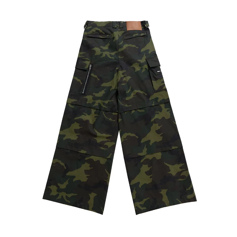 MIJKO Color Match Multi-pockets Camouflage Cargo Pants for Men and Women Streetwear Patchwork Baggy Overalls Wide Leg Loose Trousers