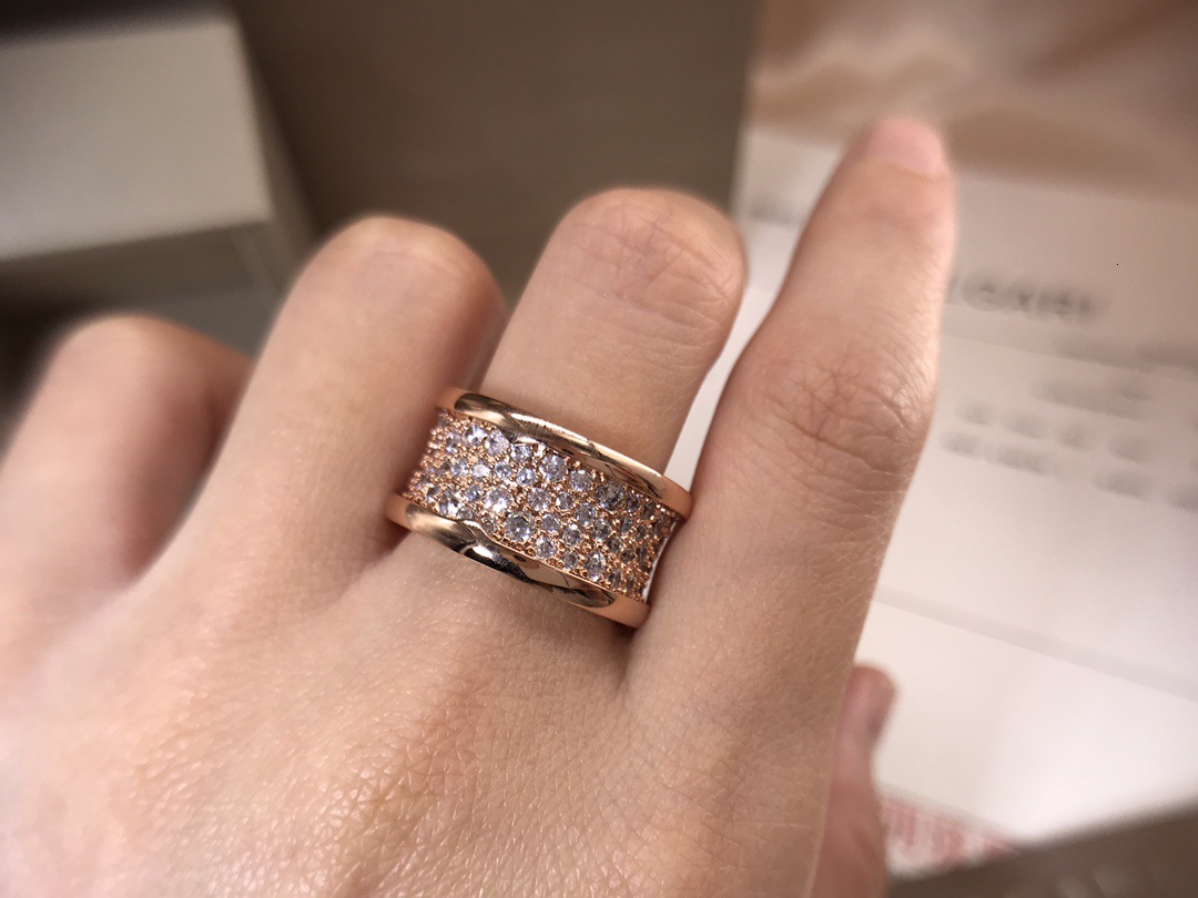 18K Rose Gold Plated Wedding Ring Set, Small Waist Pave Band with Full Round Diamonds, Preppy Style Engagement Jewelry