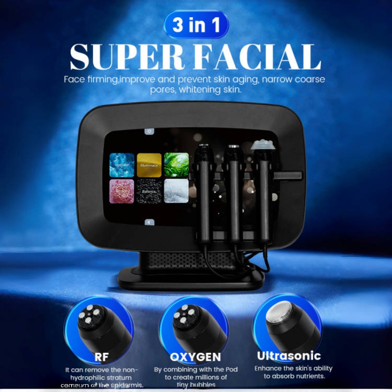 New 3 in 1 Oxygenation Pods Skin Tightening CO2 Bubble Pen Facial Exfoliation Capsule Face Massage Hydra Oxygen Facial Machine