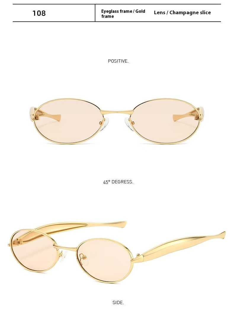 2025 new sardine glasses legs European and American sunglasses women's high-end fashion glasses cross-border oval sunglasses