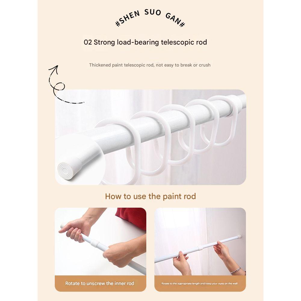 YL-36764 Punch-free installation simple curtain blackout cloth sunshade with rod small short window door curtain rental house partition curtain
