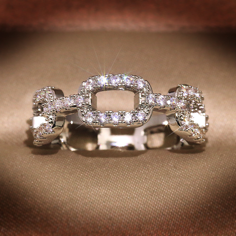 2025 New High-end Designer Women's Jewelry Wedding Ring Niche Design All-diamond Heart Ring, Fashionable Index Finger Ring For Women