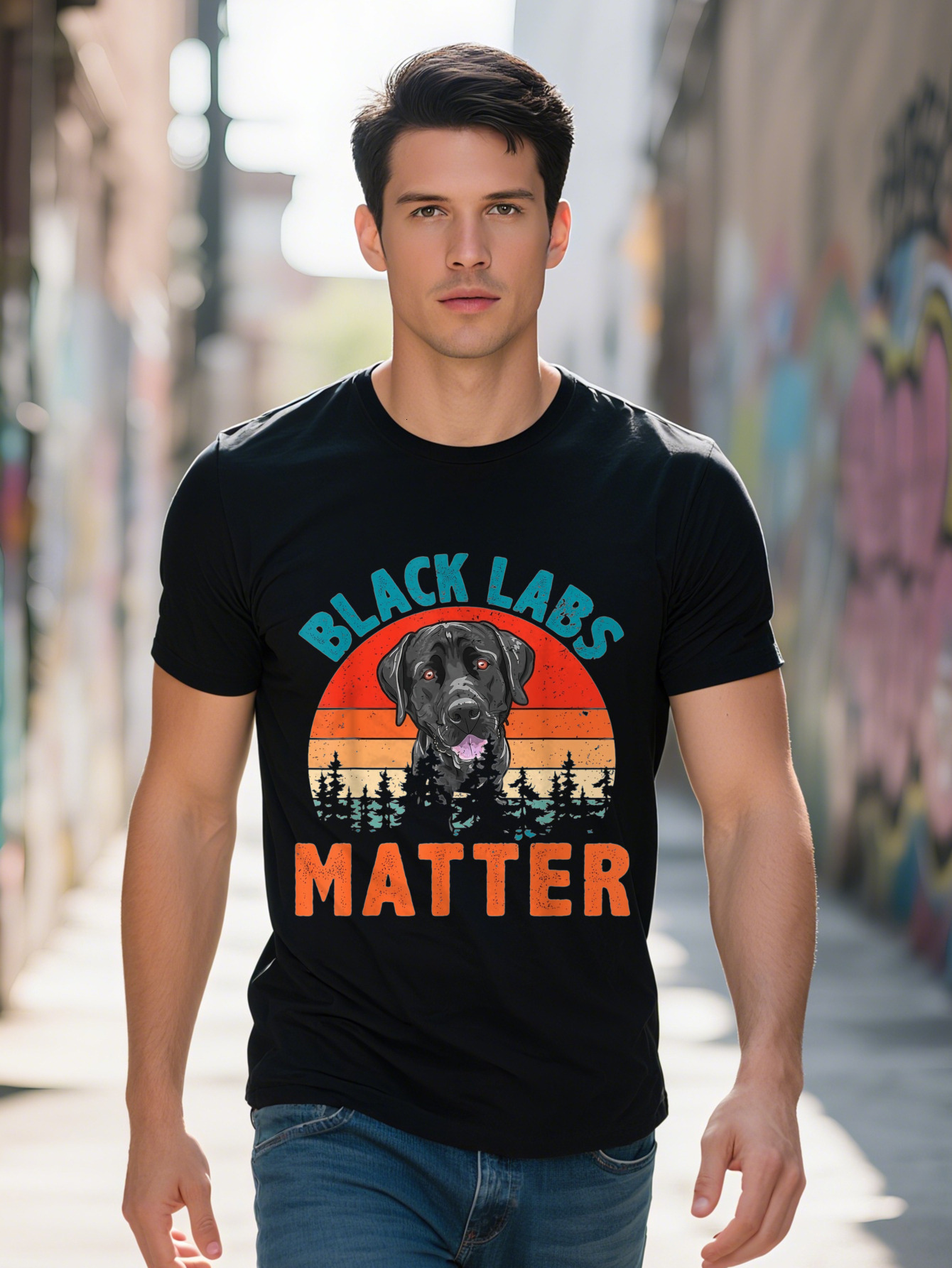 Vintage Retro Black Labs Matter Funny Pet Dog Lover T Shirt