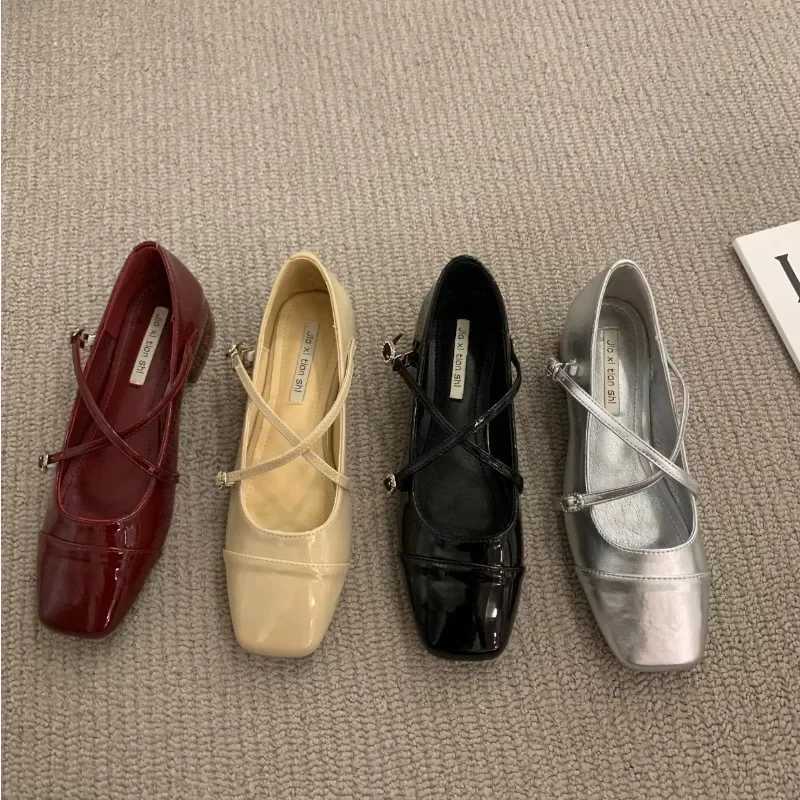 Shallow Mary Jane for Women Pumps Soft Comfort Medium Heeled Red Ballet Single Womens Shoes 2025 Style Y250802