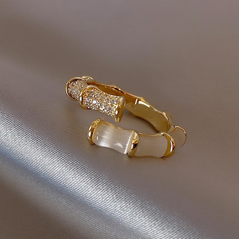 2025 New Retro Fashionable And Unique Design High-end Zircon Open-ring Korean Internet Celebrity Ring