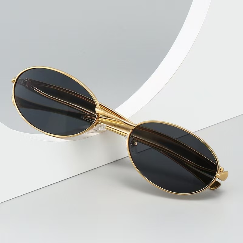 2025 new sardine glasses legs European and American sunglasses women's high-end fashion glasses cross-border oval sunglasses