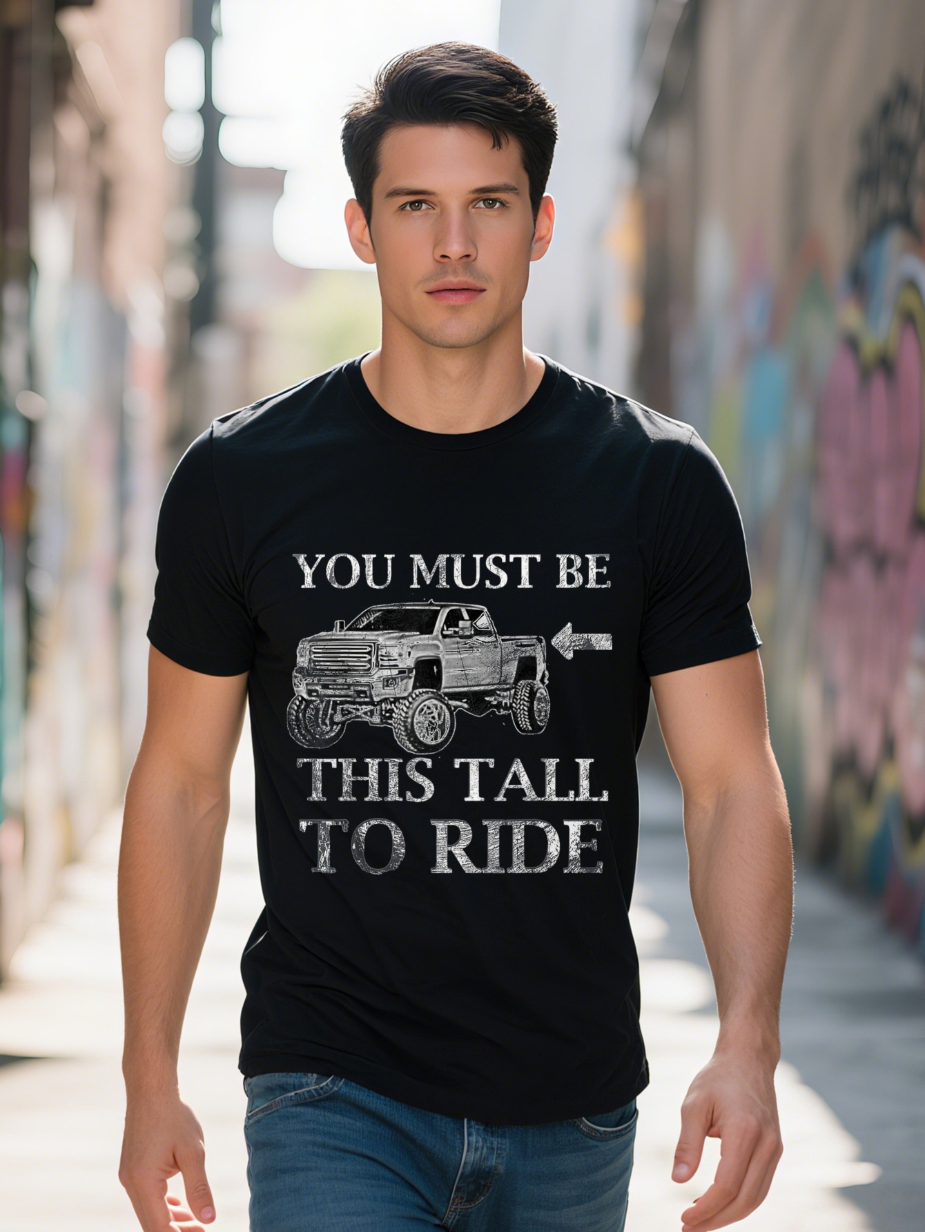 This Tall To Ride Lifted Pickup Truck Lover Gift T Shirt Cool Graphic Tee For Men Women Cotton Breathable Fabric