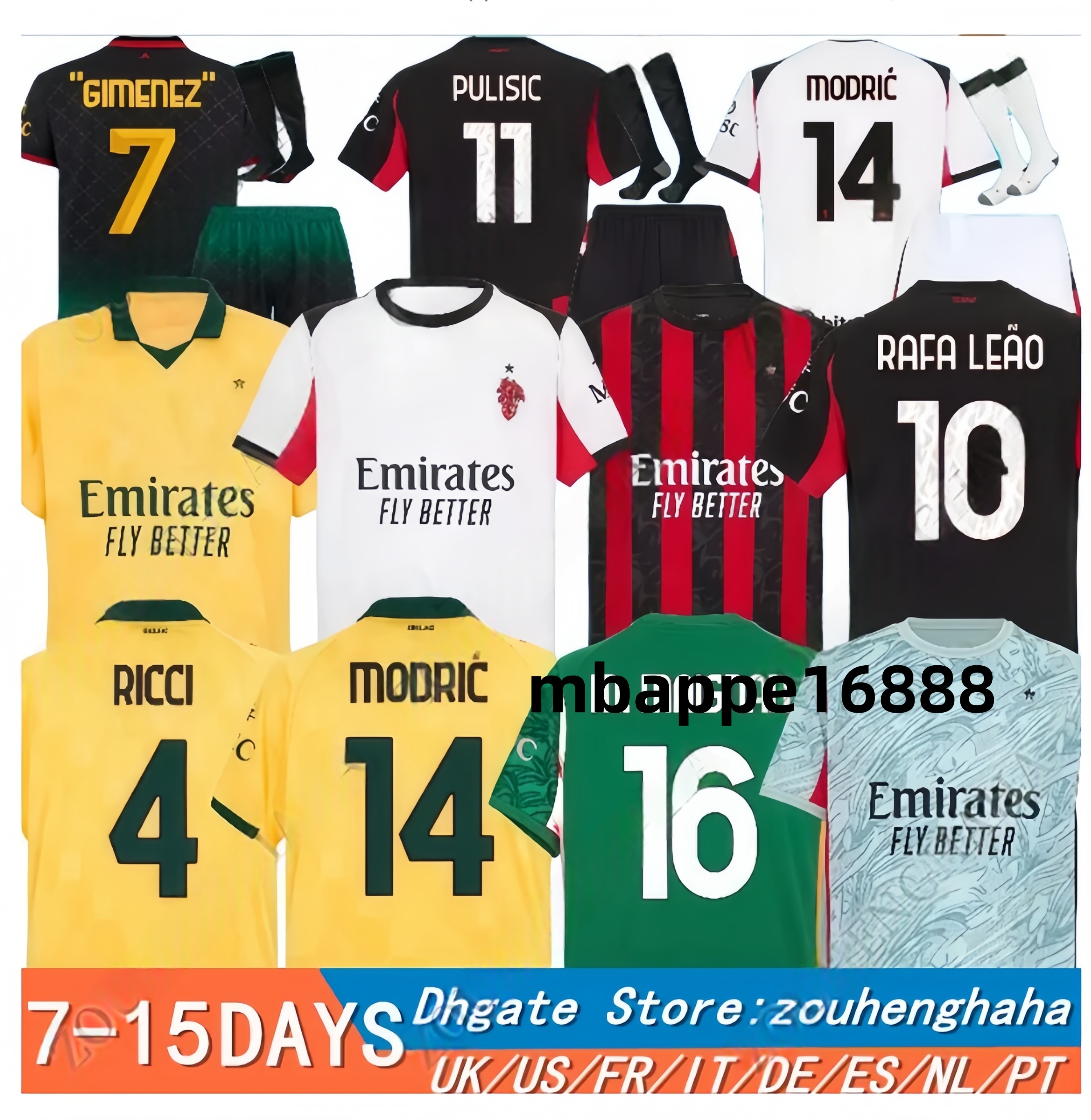 25 26 AC Maglia MilAn MODRIC Soccer Jerseys 2025 2026 Home Away Third THEO PULISIC ROMAGNOLI RAFA LEAO JOAO FELIX GIMENEZ Fan Player Men Kids Football shirts uniform