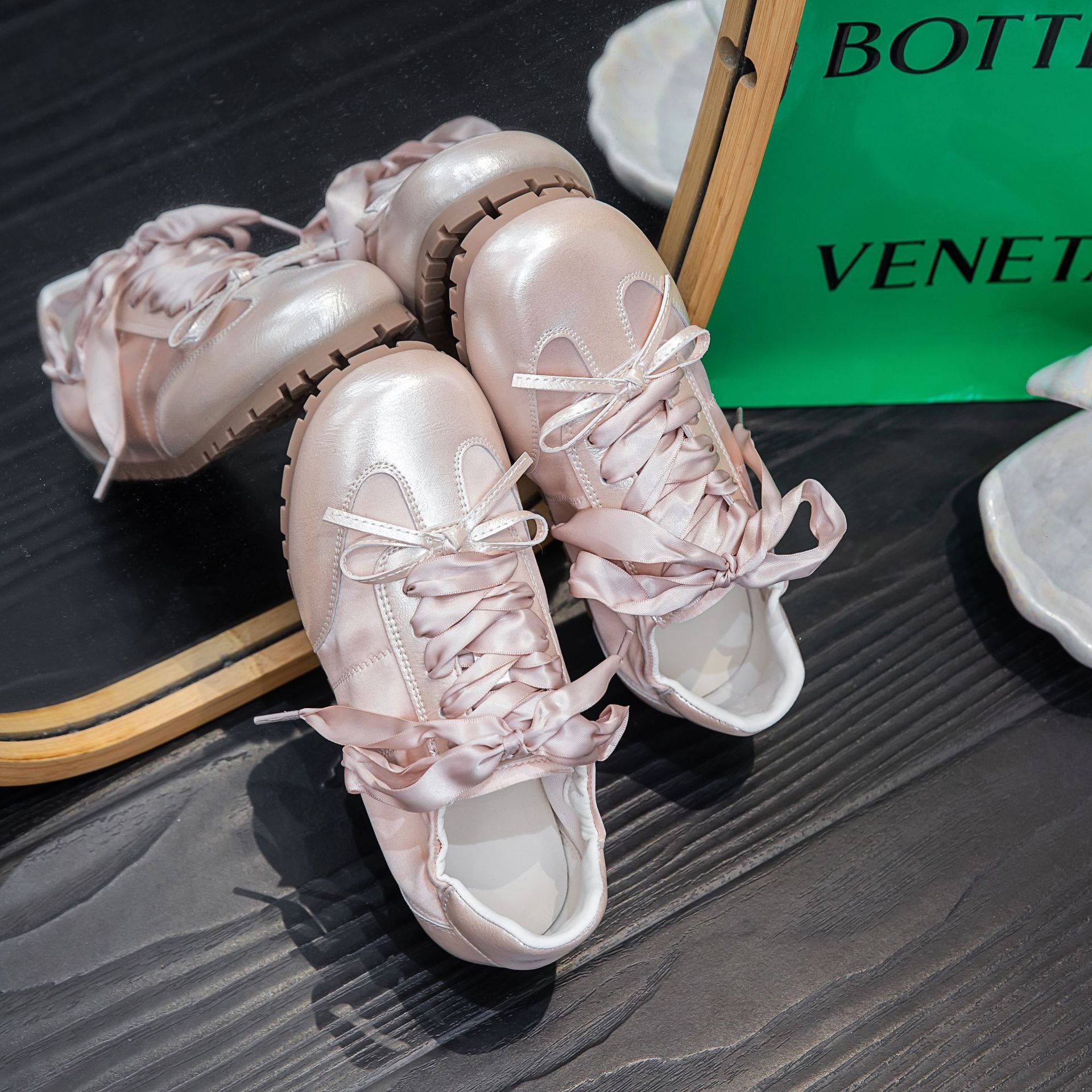 Women's Training 2025 Summer New Soft Sole Satin Flat Sports Casual Ballet Breathable Agan Shoes ddmythur