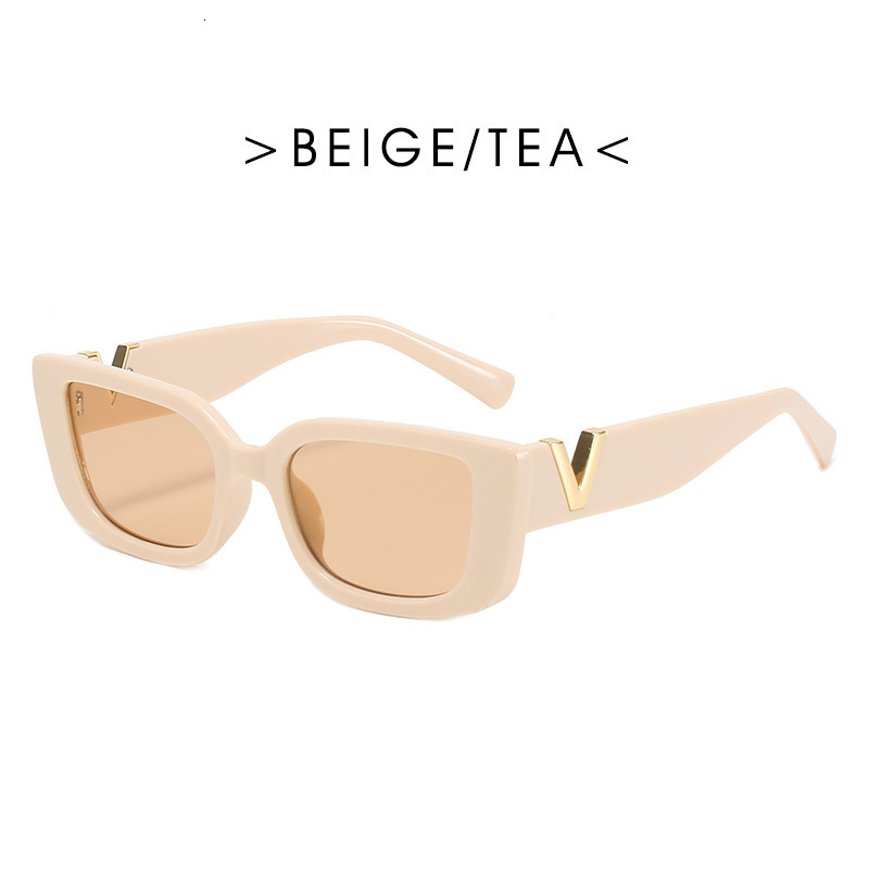 Free Shipping 2025 New Designer Sunglasses Hot Fashion V-shaped Square Small Frame Sunglasses High-end European And American Style Trendy Retro Sungla