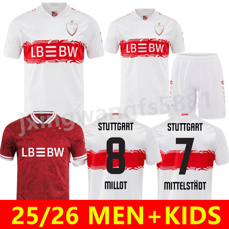25 26 VFB Stuttgarts soccer jerseys DEMIROVIC MILLOT WOLTEMADE UNDAV FUHRICH EL BILAL DIEHL LEWELING STILLER KARAZOR RIEDER 2025 2026 Men football shirts Kids Kits