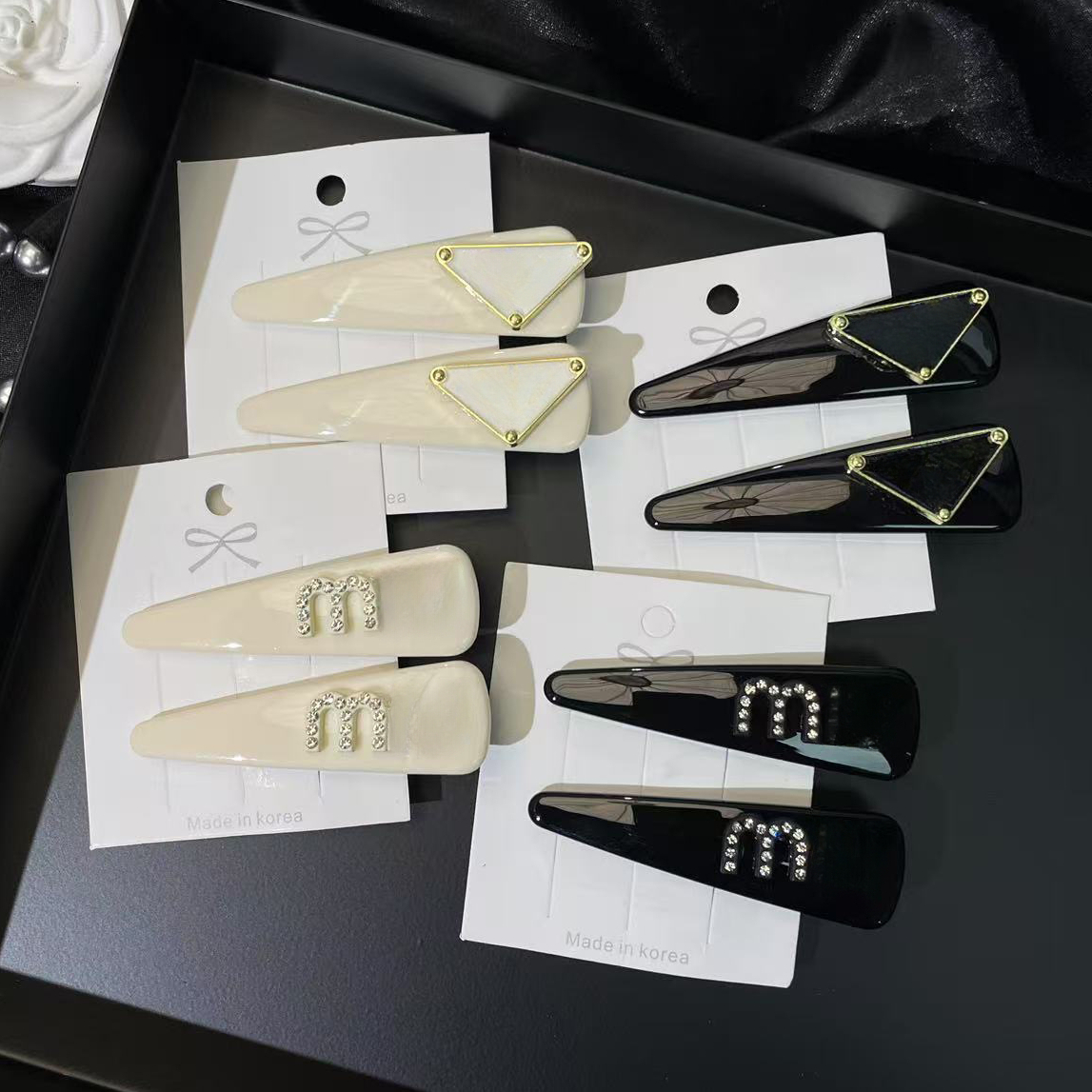 Triangle Hair Clips Hair Barrettes for Women 2Pcs/Set Resin Hairpins Fashion Hair Accessories for Party