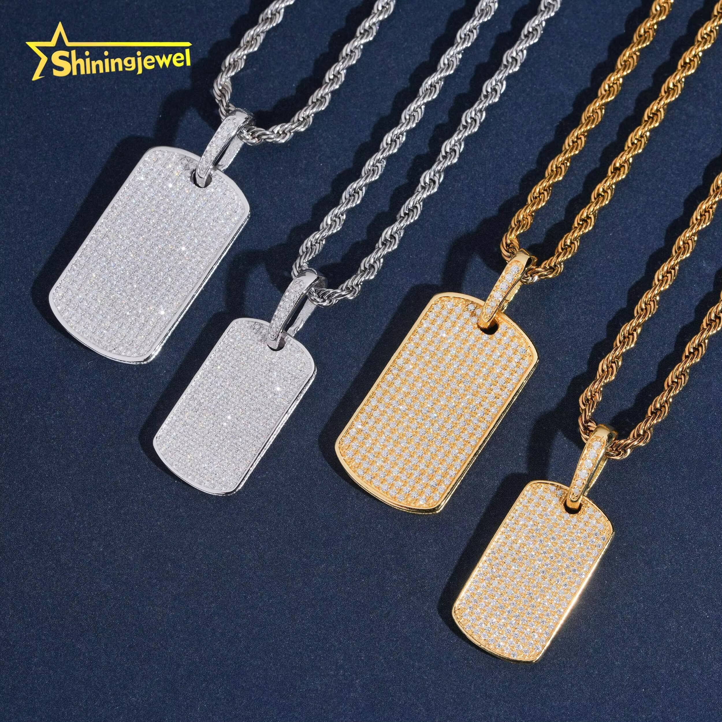 Hot Sell Design Tag Pendant Hip Hop Iced Out Pass Diamond Test Moissanite 925 Sterling Silver Gold Plated Moissanite Pendant