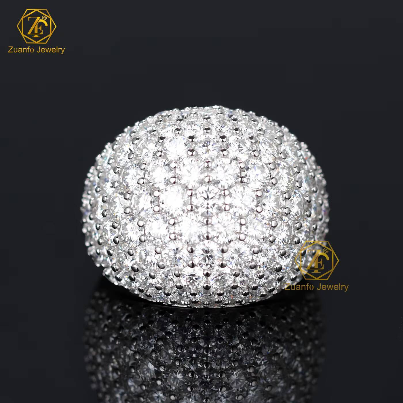 925 Sterling Silver Moissanite Ring for Men Women Luxury Ice out Cluster Diamond Hiphop Ring Fast Shipping GRA Certification