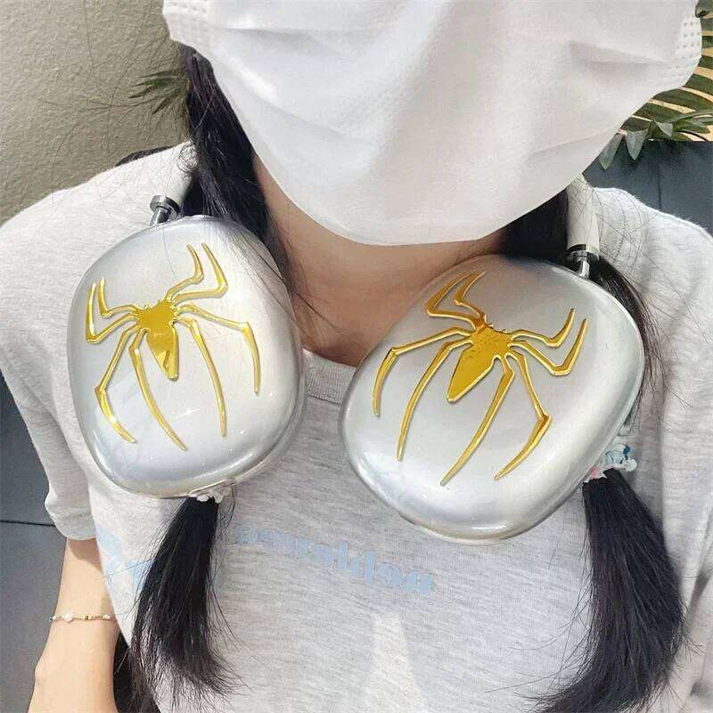 3D Spider Style Cover Apple Earphone Case Clear Soft Silicone Headphone For Max Halloween Gift Kit