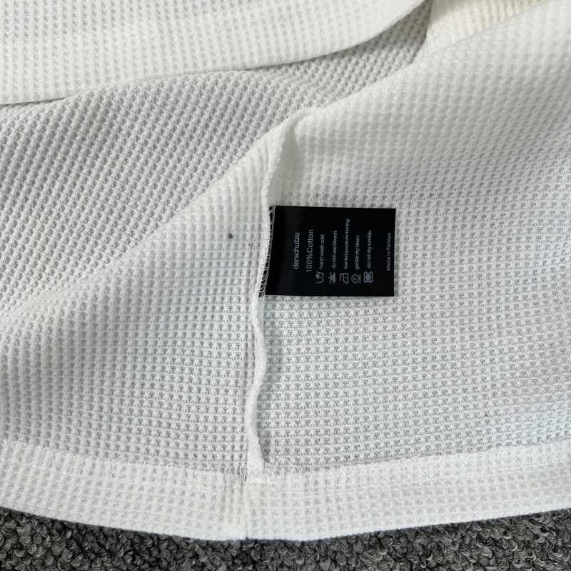 Waffle Long Sleeve Embroidery Sakura Derschutze Blossom T-Shirt Men Women Casual Loose High Quality Breathable T-shirt Clothes X2508021
